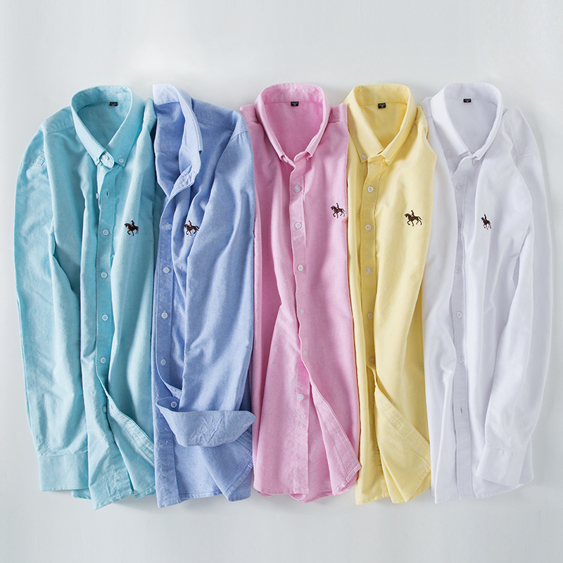 Oxford Cotton Casual Shirt Business - 6XL 100%コットンオックスフォードホワイトシャツ メンズ 長袖カジュアルチェック柄ストライプシャツ メンズ 長袖無地ビジネスポケット