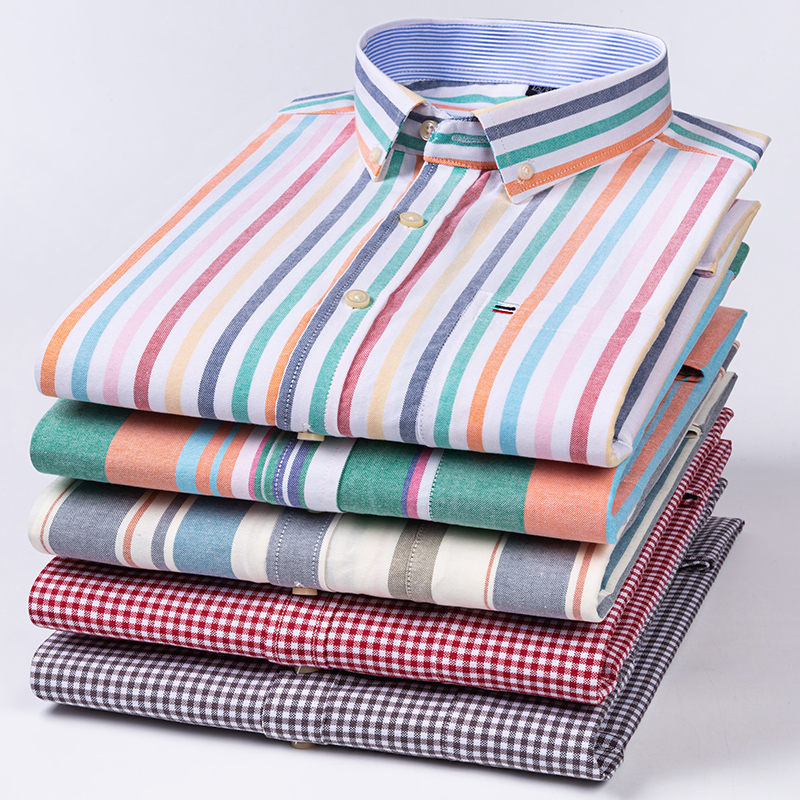 Oxford Cotton Casual Shirt Business - 純綿高品質ビジネスカジュアルファッションオックスフォードメンズシャツ半袖新作メンズプラスサイズシャツフォーマルメンズ服