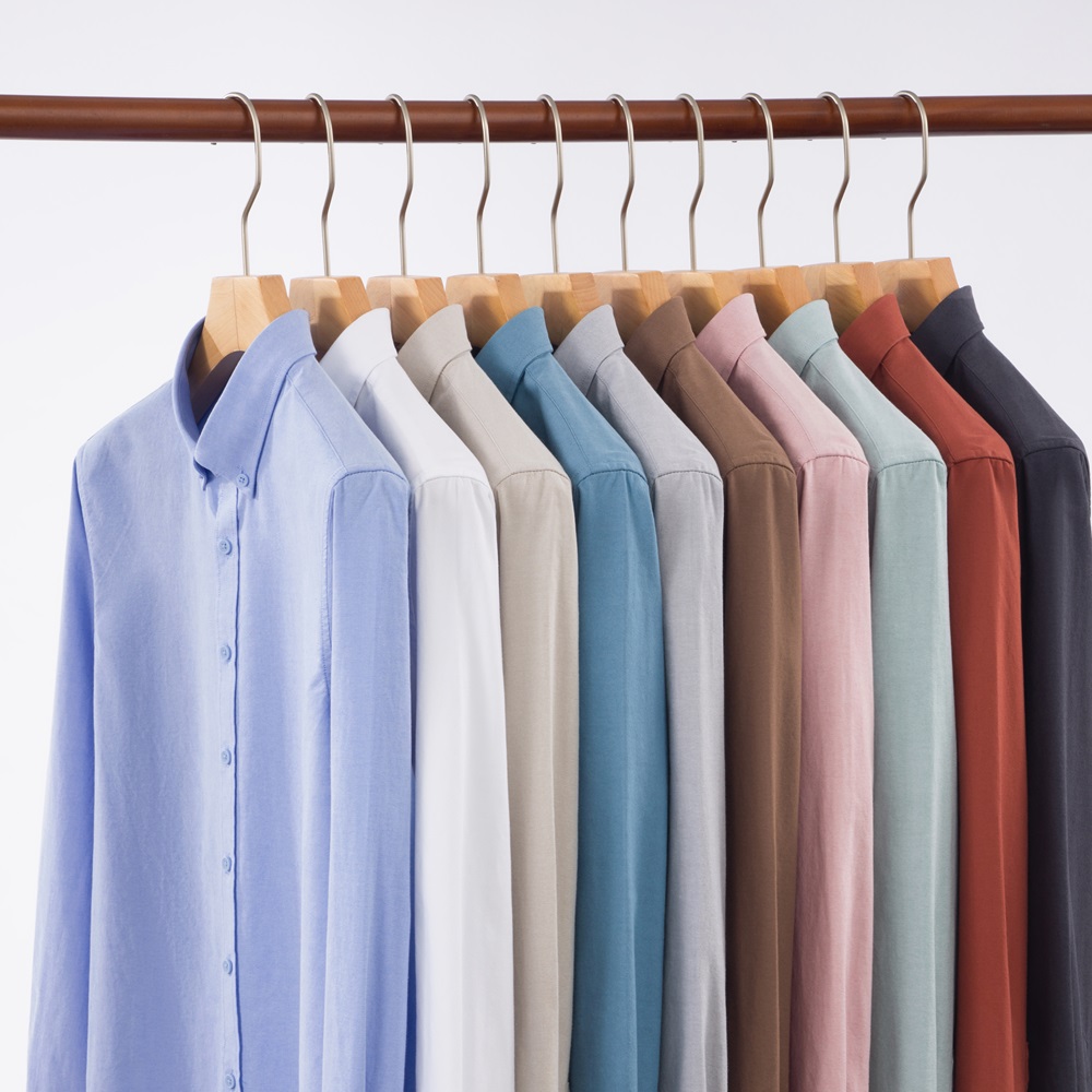 Mandarin Collar Formal Shirt Slim Fit - 2026年新作 メンズ 100%コットン オックスフォードシャツ 通気性・吸汗性に優れたスリムフィットのボタンダウンシャツ、クリスプな質感