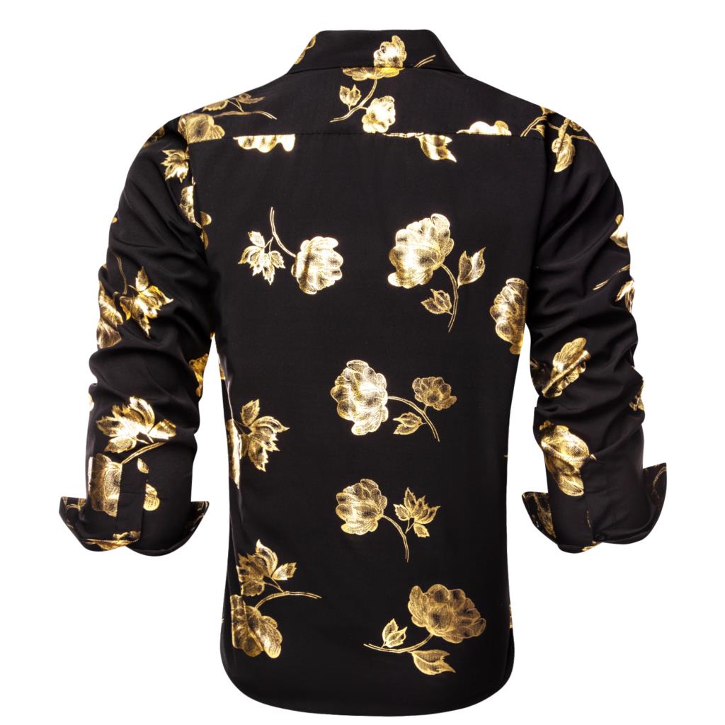 Hi-tie-メンズ長袖サマーシャツ,ラージサイズ,ゴールド - Mens Satin Silk Dress Shirt のレビューと価格