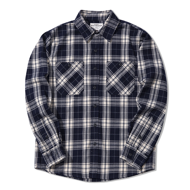 秋冬ファッションメンズクラシックフランネルシャツ男性用高品質 - Flannel Plaid Shirt Heavy Weight のレビューと価格