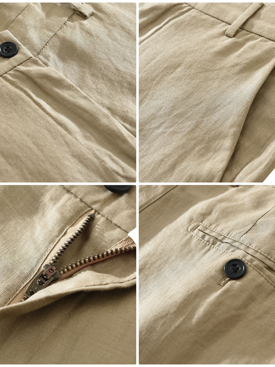 ピュアリネン半袖カジュアルセット メンズ 夏用 薄手 通気性 - Mens Linen Shirt Long Sleeve のレビューと価格
