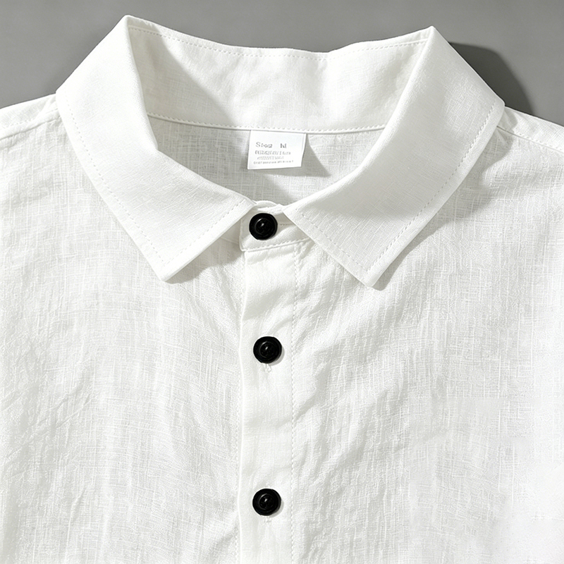 男性リネンツーピース衣装半袖ラペルボタンシャツ弾性ドロースト - Mens Linen Shirt Long Sleeve のレビューと価格