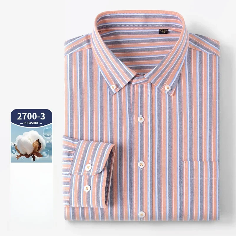 高品質長袖ポケットシャツ メンズ 100%純綿オックスフォー - Oxford Cotton Casual Shirt Business のレビューと価格