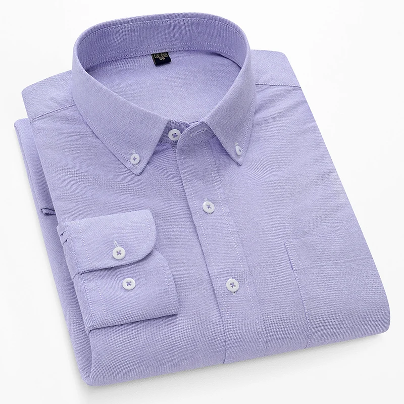 メンズ用100％コットンオックスフォード長袖シャツ、スリムフ - Oxford Cotton Casual Shirt Business のレビューと価格