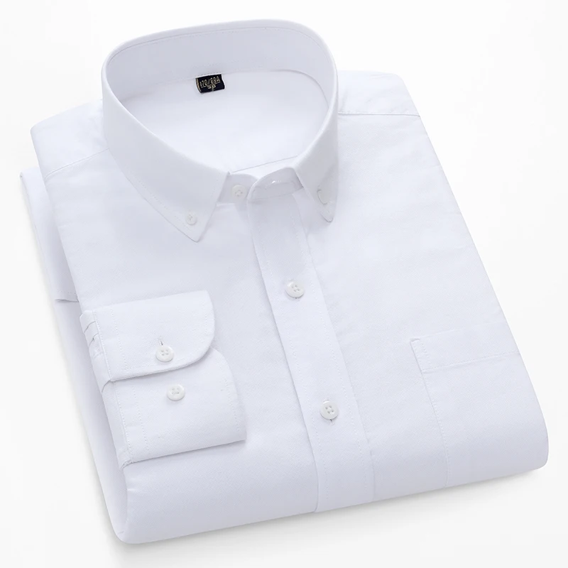 メンズ用100％コットンオックスフォード長袖シャツ、スリムフ - Oxford Cotton Casual Shirt Business のレビューと価格