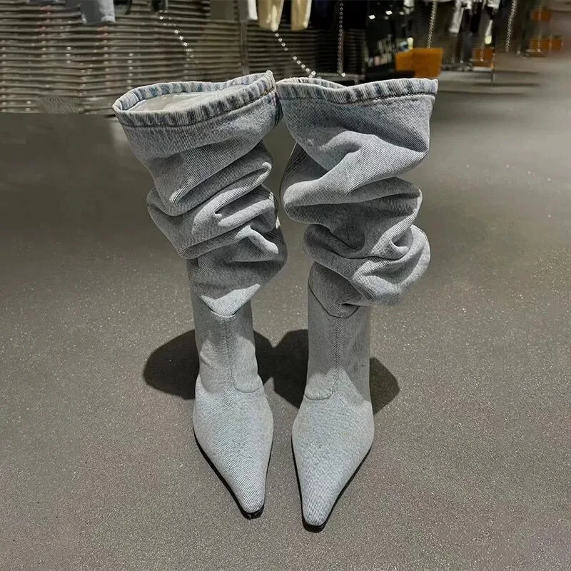 ハイヒールロングチューブオーバーニーフォールドブーティレディ - Jeans のレビューと価格