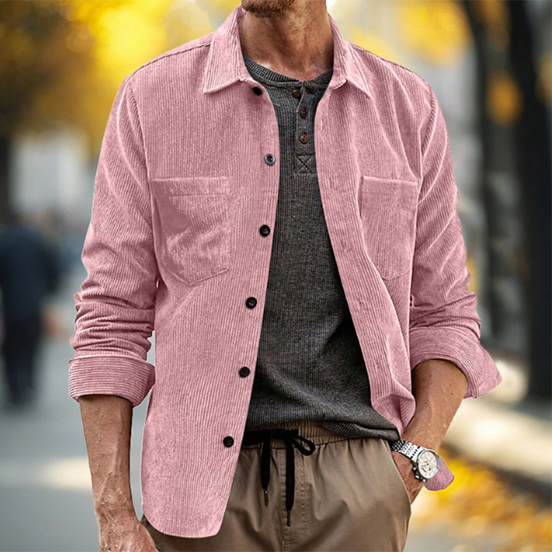 春秋デイリーレジャーメンズヴィンテージコーデュロイシャツ無地 - Corduroy Button Up Shirt Men のレビューと価格