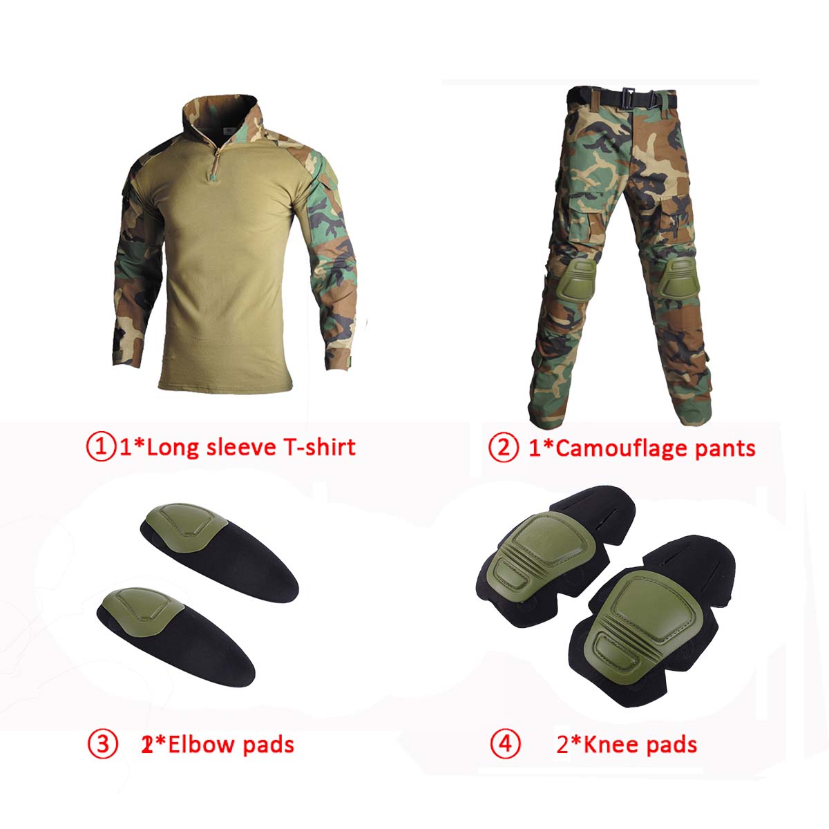 ジャングル迷彩 G2 タクティカルフロッグスーツセット長袖コ - Tactical Military Shirt Cargo のレビューと価格