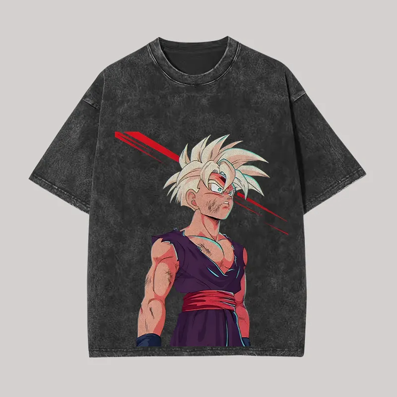 悟飯Tシャツ ドラゴンボールZ アニメ メンズ ヴィンテージ - Acid Wash Vintage Graphic T Shirt のレビューと価格