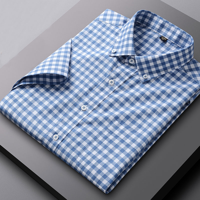 メンズ半袖オックスフォードシャツ,綿100%,カジュアル,ク - Oxford Cotton Casual Shirt Business のレビューと価格