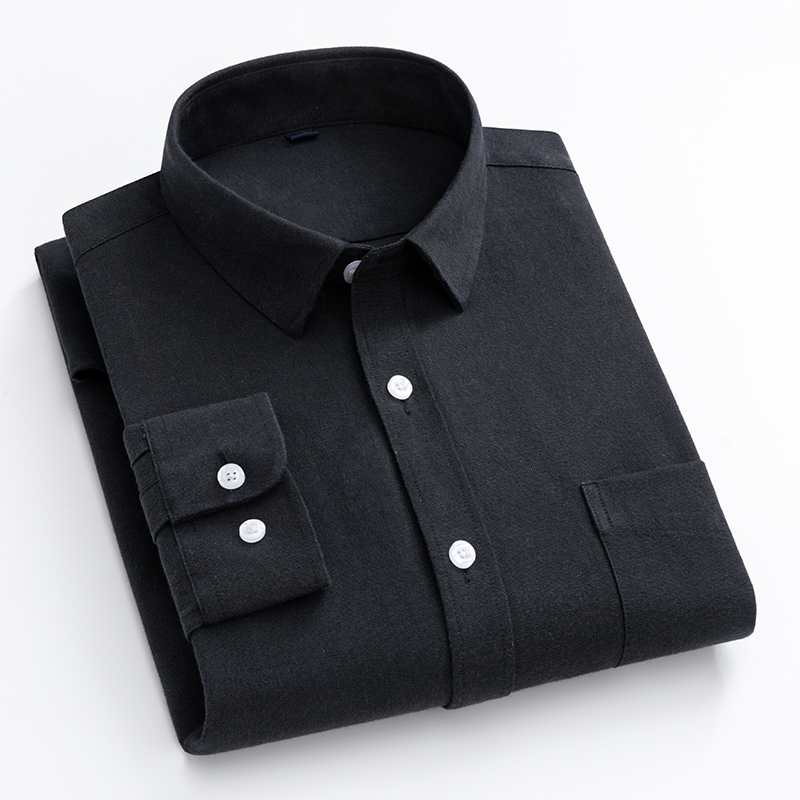 ネイビーブルーオックスフォードシャツメンズ長袖春秋のファッシ - Oxford Cotton Casual Shirt Business のレビューと価格