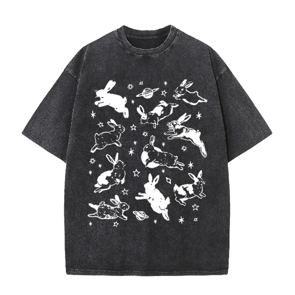 2026年ヴィンテージ宇宙ウサギ惑星スターグラフィックブラッ - Acid Wash Vintage Graphic T Shirt のレビューと価格