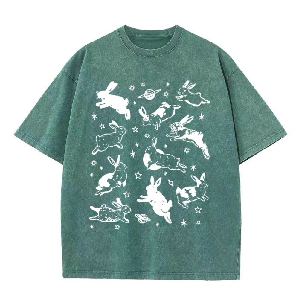 2026年ヴィンテージ宇宙ウサギ惑星スターグラフィックブラッ - Acid Wash Vintage Graphic T Shirt のレビューと価格