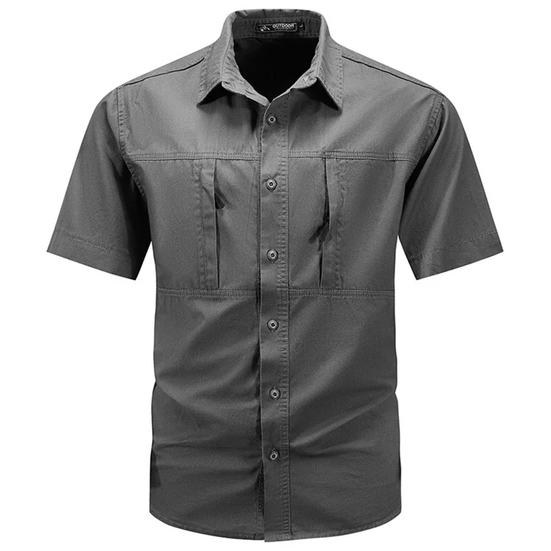 メンズタクティカル半袖シャツ夏の新しいアウトドアマルチポケッ - Tactical Military Shirt Cargo のレビューと価格