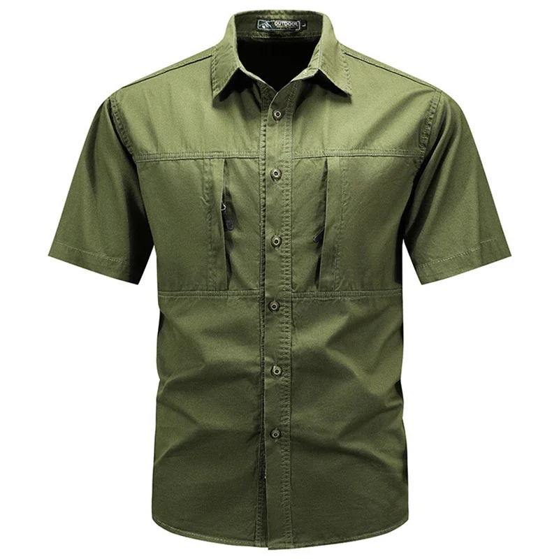 メンズタクティカル半袖シャツ夏の新しいアウトドアマルチポケッ - Tactical Military Shirt Cargo のレビューと価格