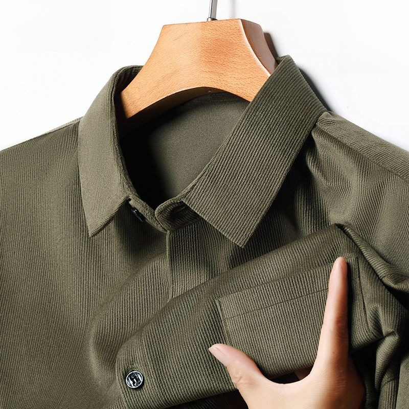 コーデュロイ メンズ 長袖シャツ レトロ カーゴスタイル 秋 - Corduroy Button Up Shirt Men のレビューと価格