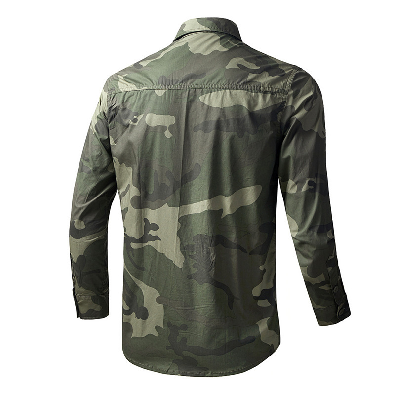 春秋のメンズ戦術的なカーゴシャツ屋外男性長袖軍事迷彩シャツ男 - Tactical Military Shirt Cargo のレビューと価格