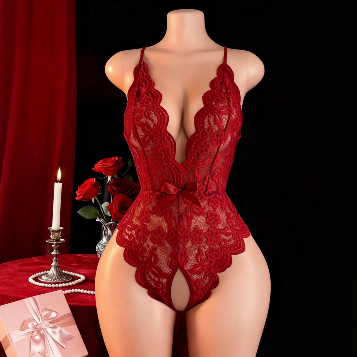 ホットクロッチレスセクシーランジェリー女性用エロティック下着 - Underwear のレビューと価格