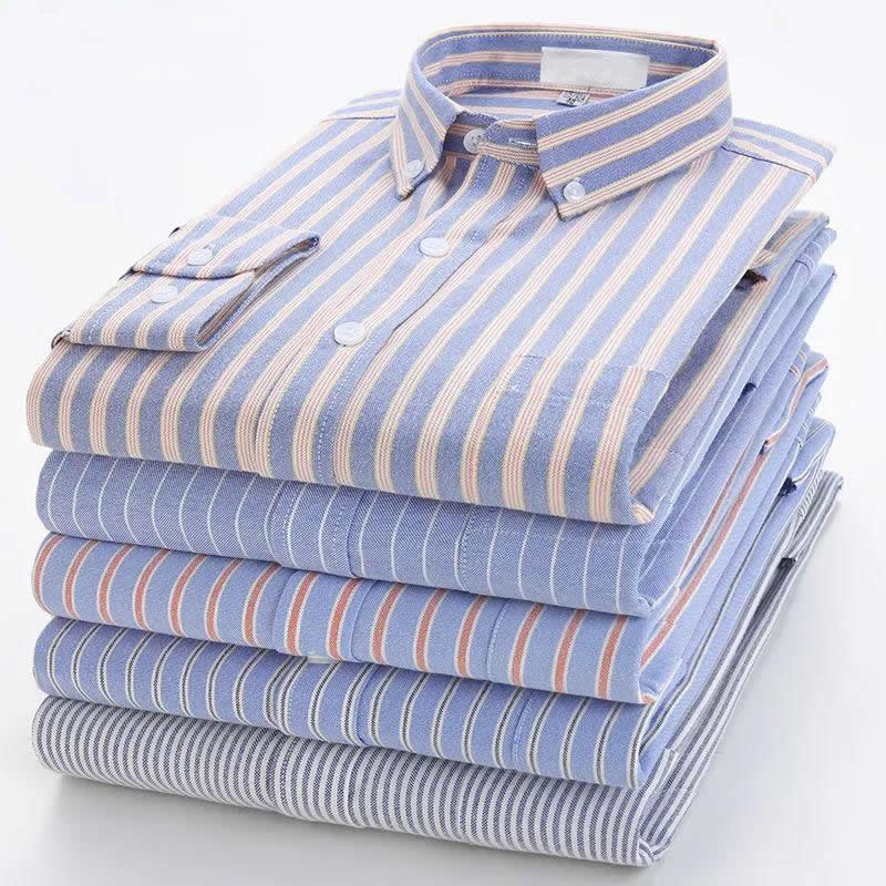 メンズ長袖オックスフォードシャツ,無地,ブルー,カジュアル, - Oxford Cotton Casual Shirt Business のレビューと価格