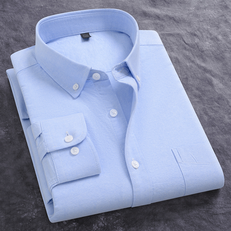 春の新メンズオックスフォードシャツ長袖カジュアル無地秋ビジネ - Oxford Cotton Casual Shirt Business のレビューと価格