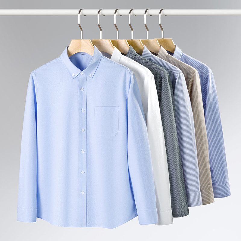 春の新メンズオックスフォードシャツ長袖カジュアル無地秋ビジネ - Oxford Cotton Casual Shirt Business のレビューと価格