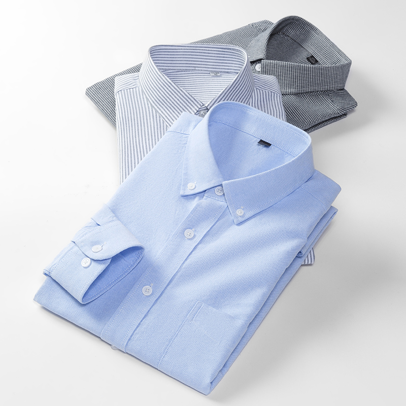 春の新メンズオックスフォードシャツ長袖カジュアル無地秋ビジネ - Oxford Cotton Casual Shirt Business のレビューと価格