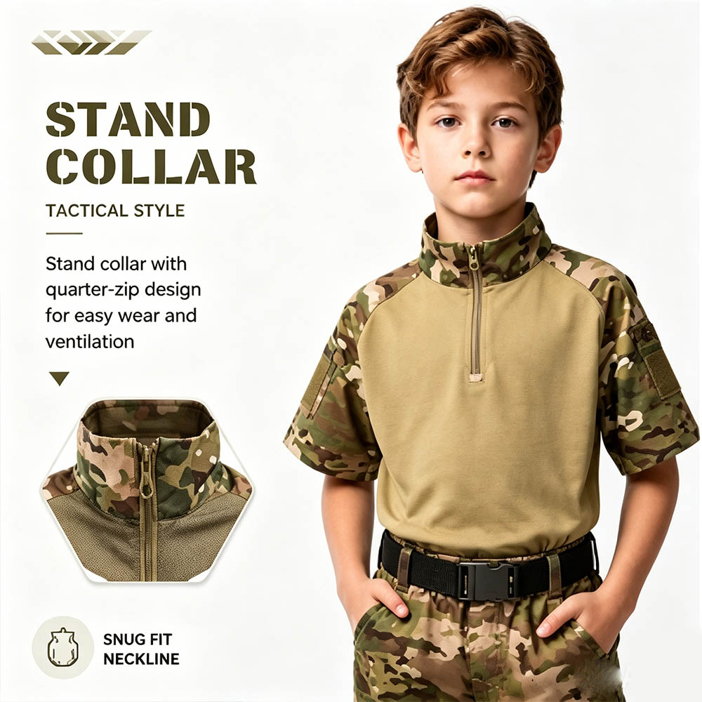子供用迷彩戦術フロッグスーツ半袖Tシャツカーゴパンツベルト付 - Tactical Military Shirt Cargo のレビューと価格
