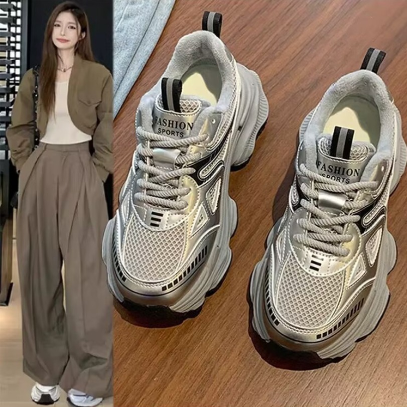 多用途な女性用チャンキープラットフォームスニーカー、カラーブ - Jeans のレビューと価格