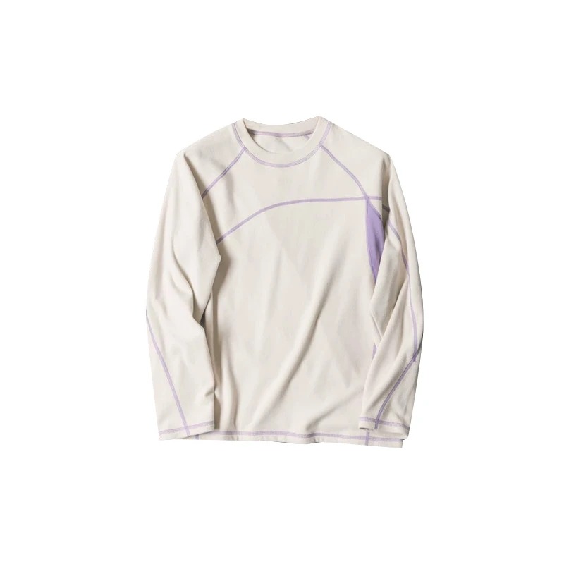 ユニセックスアウトドアカラーブロック長袖 Tシャツストレッチ - T-Shirts のレビューと価格