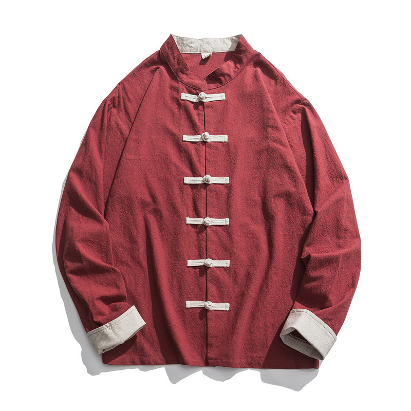 2026 新しい着物ジャケット男性伝統的な中国服リネン漢服ト - Mens Linen Shirt Long Sleeve のレビューと価格