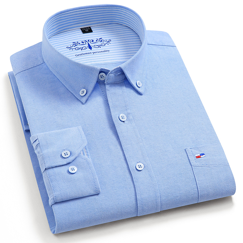 メンズオックスフォード長袖シャツ,無地コットン100% の純 - Oxford Cotton Casual Shirt Business のレビューと価格