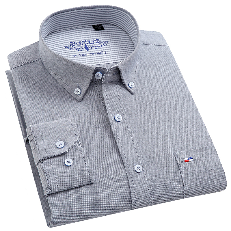メンズオックスフォード長袖シャツ,無地コットン100% の純 - Oxford Cotton Casual Shirt Business のレビューと価格
