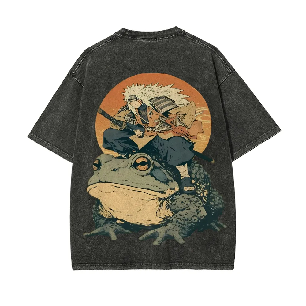 ナルト自来也 Tシャツガマブンタ浮世絵ヴィンテージ酸洗いスト - Acid Wash Vintage Graphic T Shirt のレビューと価格