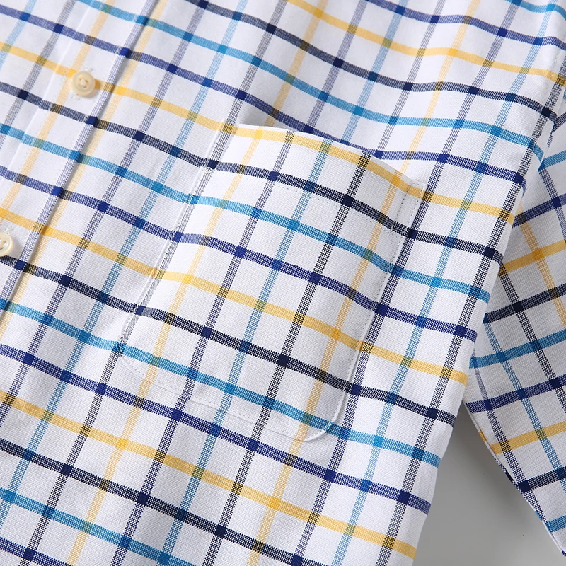 メンズ 100% コットンシャツ 長袖 ストライプ柄 チェッ - Oxford Cotton Casual Shirt Business のレビューと価格