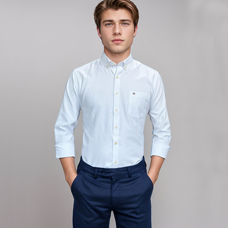 メンズ長袖チェック柄オックスフォードシャツ,カジュアル,無地 - Oxford Cotton Casual Shirt Business のレビューと価格