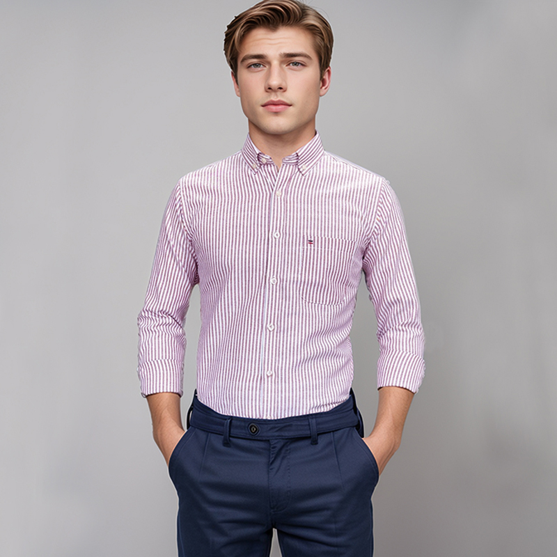 メンズ長袖チェック柄オックスフォードシャツ,カジュアル,無地 - Oxford Cotton Casual Shirt Business のレビューと価格