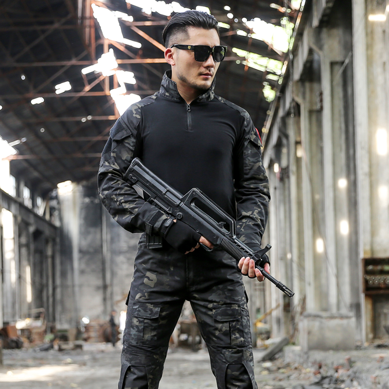 アウトドアタクティカルスーツ迷彩服セットキャンプ狩猟服男性用 - Tactical Military Shirt Cargo のレビューと価格