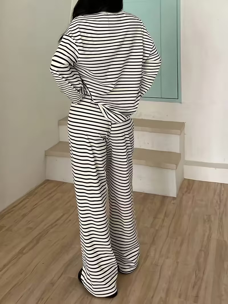 2026秋冬新作 レディース ストライプ柄 ラウンドネック  - Shirts のレビューと価格