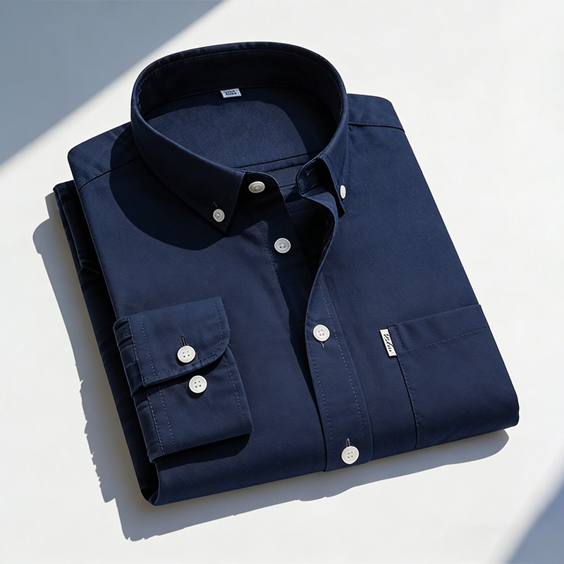 メンズピュアコットンオックスフォード無地長袖カジュアルシャツ - Oxford Cotton Casual Shirt Business のレビューと価格