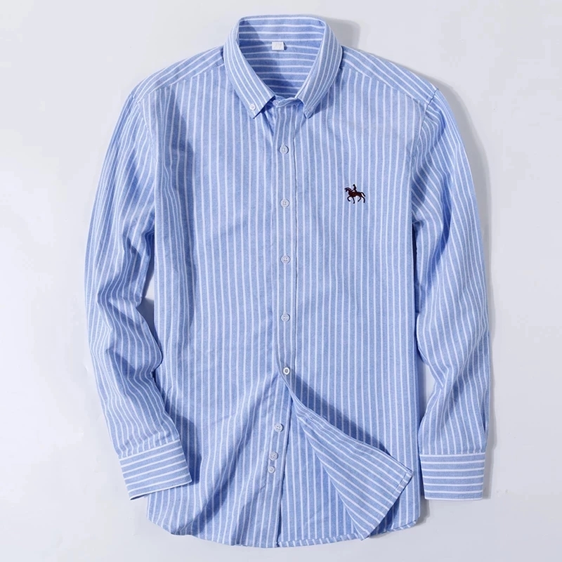 S-6XL オックスフォードシャツ男性用長袖ピュアコットンソ - Oxford Cotton Casual Shirt Business のレビューと価格