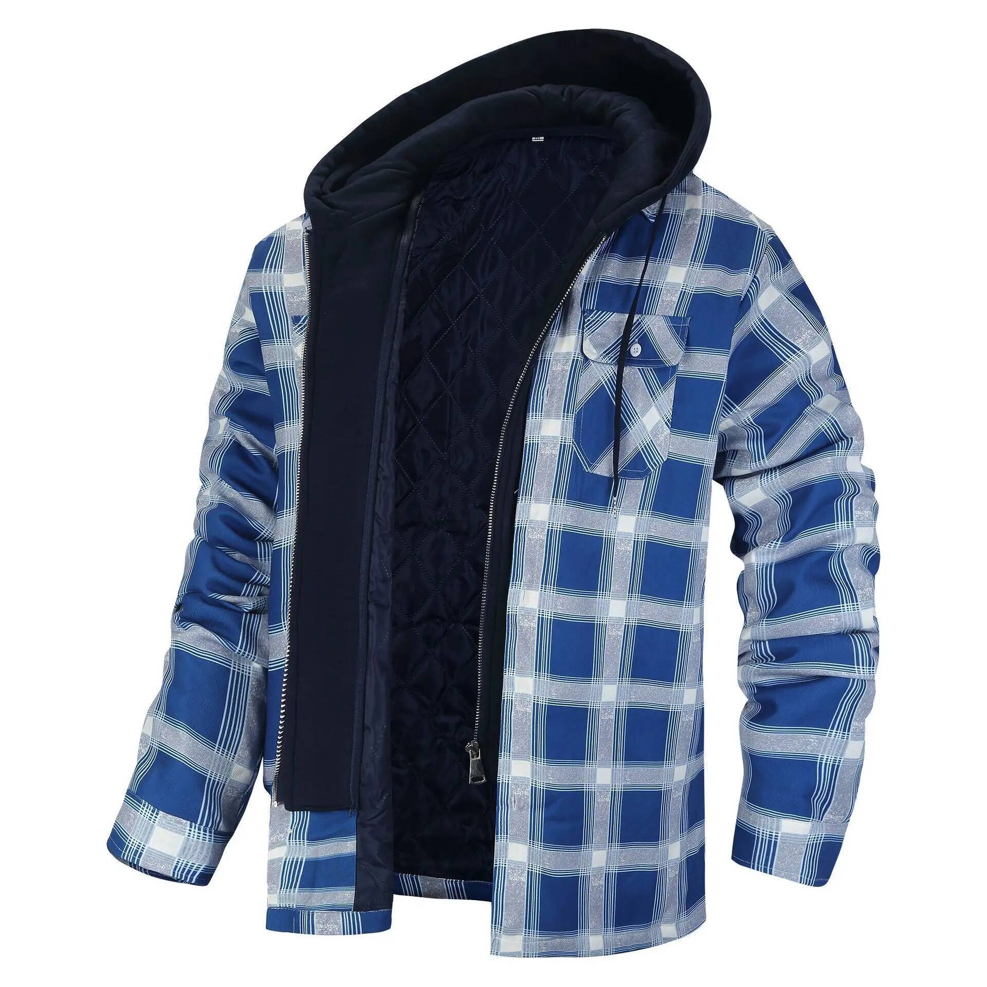 冬用フランネルチェック柄ジャケット メンズ カジュアル 取り - Flannel Plaid Shirt Heavy Weight のレビューと価格