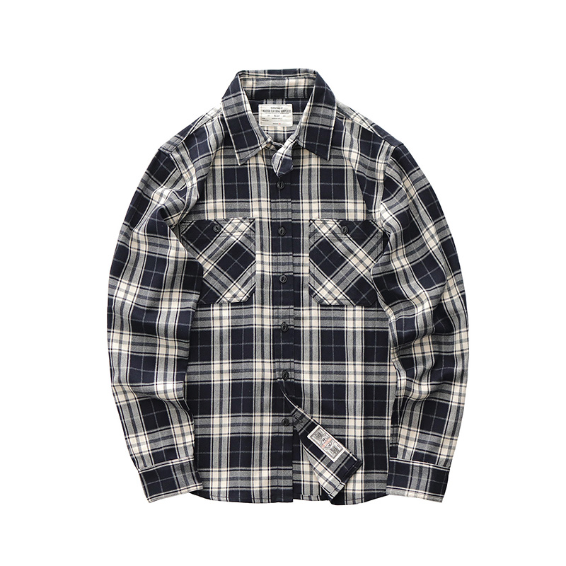 秋の新日本レトロ 300 グラムヘビーウェイト長袖ラペルチェ - Flannel Plaid Shirt Heavy Weight のレビューと価格