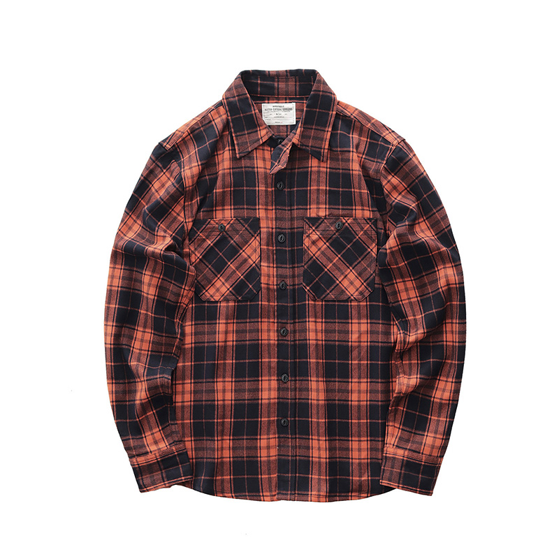 秋の新日本レトロ 300 グラムヘビーウェイト長袖ラペルチェ - Flannel Plaid Shirt Heavy Weight のレビューと価格