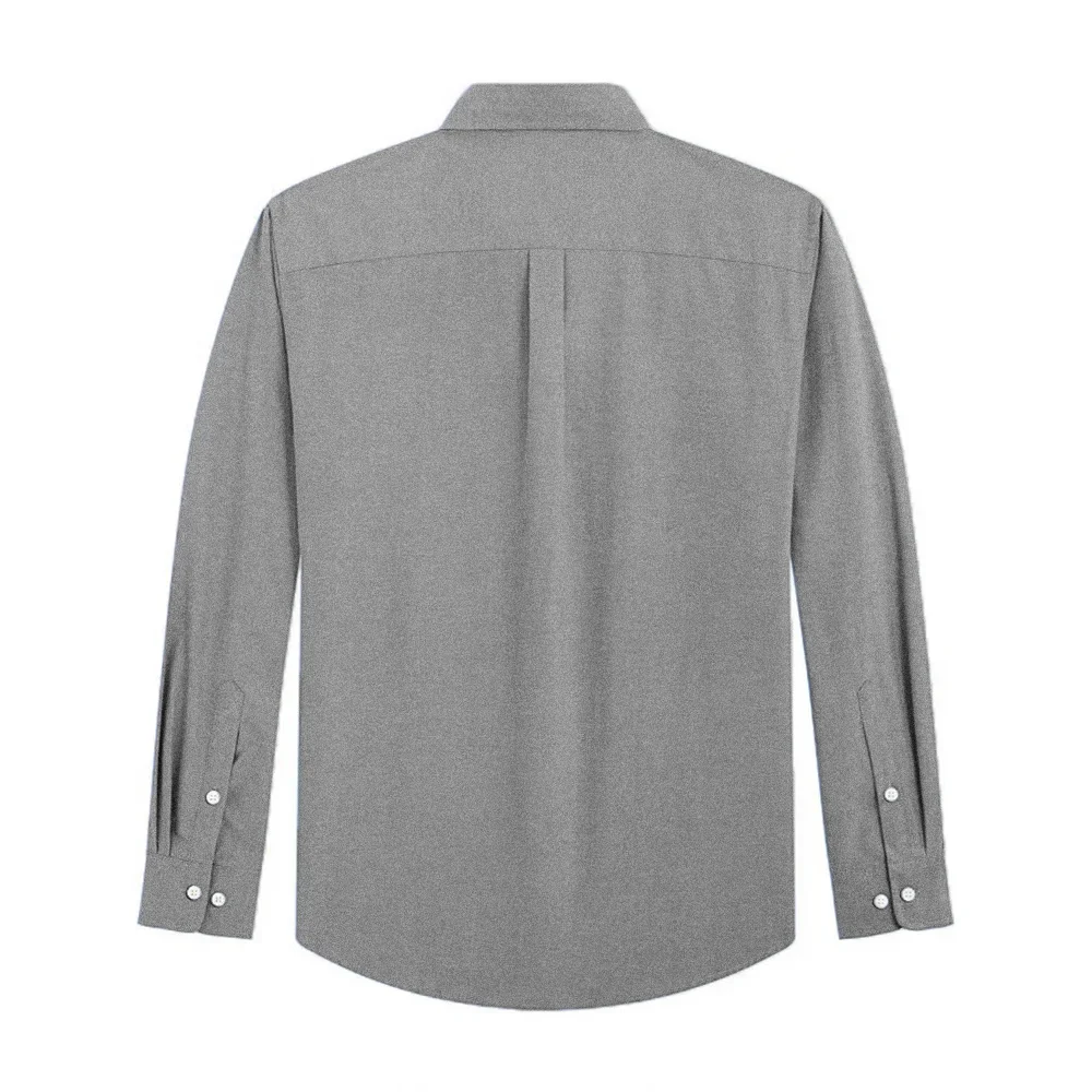 メンズ長袖シャツソリッドカラーオックスフォードシャツメンズボ - Oxford Cotton Casual Shirt Business のレビューと価格