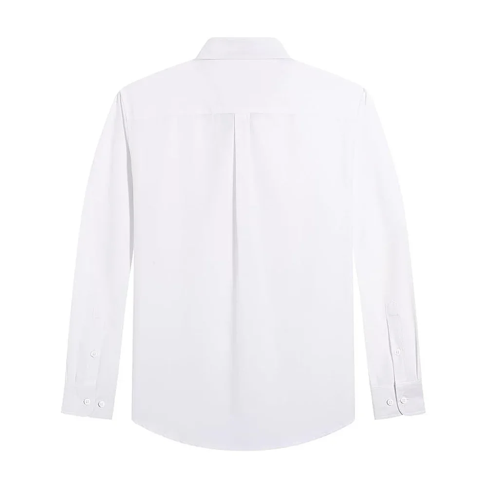 メンズ長袖シャツソリッドカラーオックスフォードシャツメンズボ - Oxford Cotton Casual Shirt Business のレビューと価格