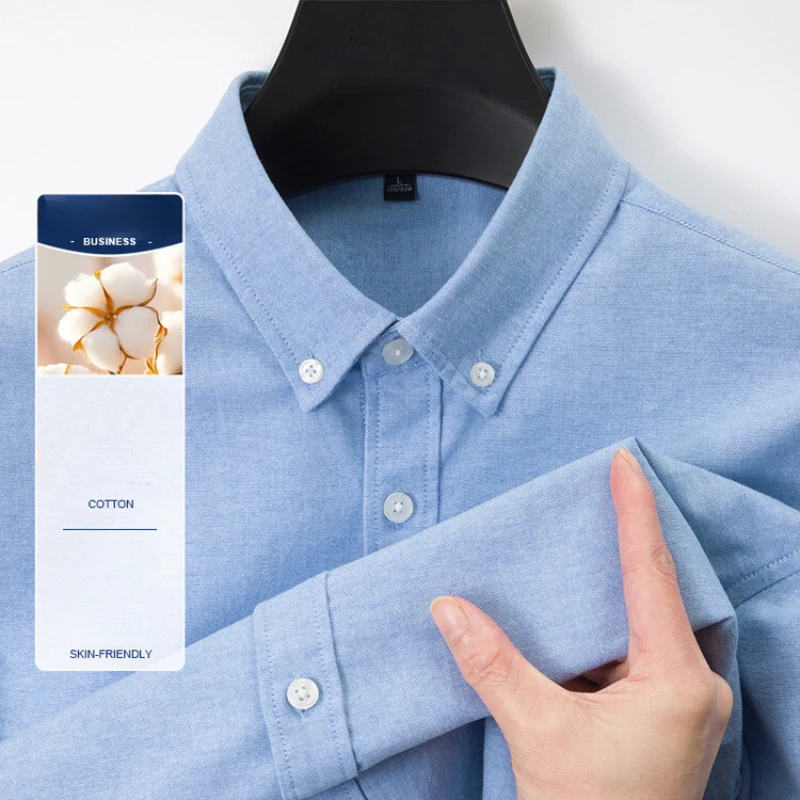 メンズオックスフォードシャツ 新品 76%コットン ビジネス - Oxford Cotton Casual Shirt Business のレビューと価格
