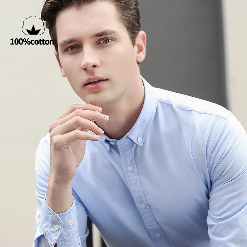 メンズオックスフォードシャツ 新品 76%コットン ビジネス - Oxford Cotton Casual Shirt Business のレビューと価格